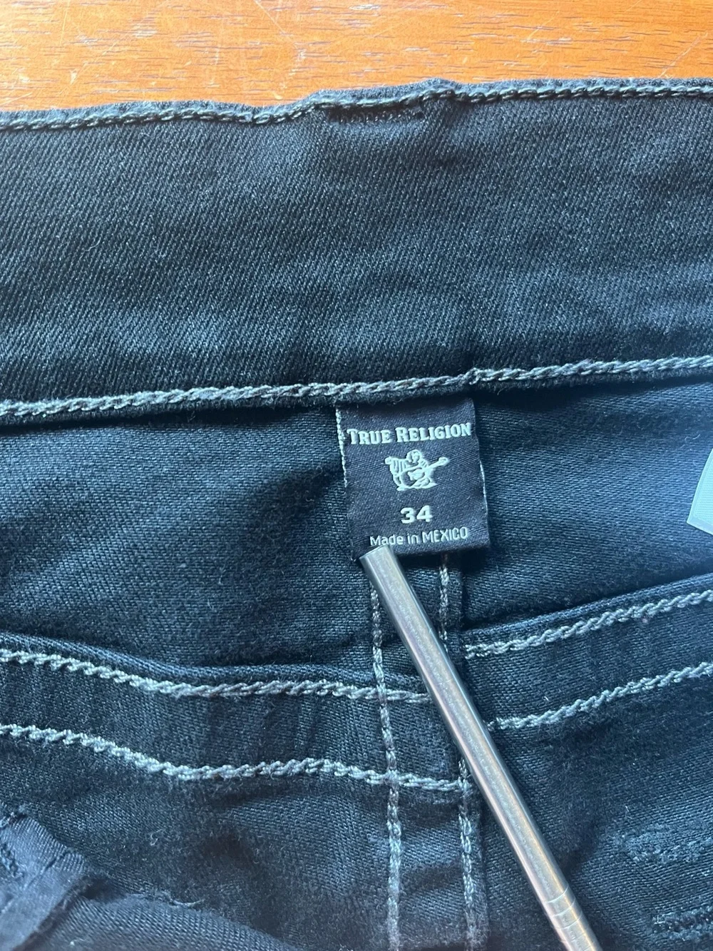 True Religion Ricky Frayed Hem Flap Shorts Size 34